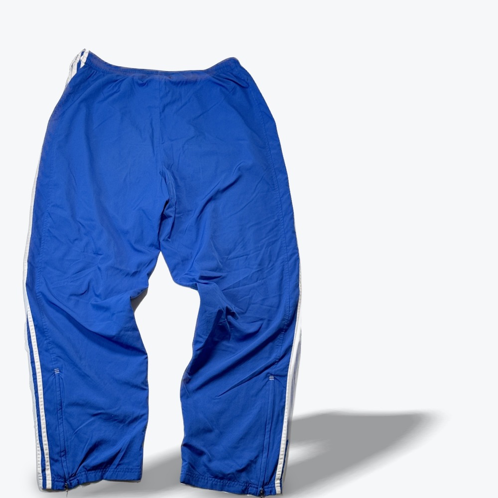 Adidas Track Pants Mens Medium Blue Three Stripe Mesh Lined Athleisure - Picture 2 of 8